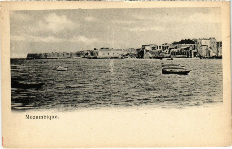 PC CPA MOZAMBIQUE, TOWN VIEW FROM A BOAT, VINTAGE POSTCARD (b20807)