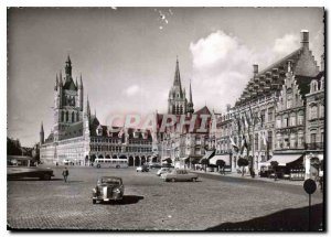 Modern Postcard Ypres Halles Automotive