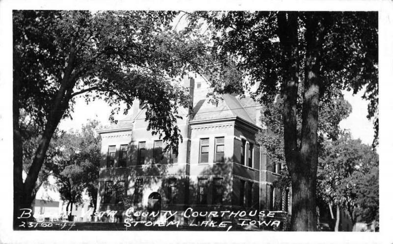 Storm Lake Iowa Court House Real Photo Vintage Postcard JE228398