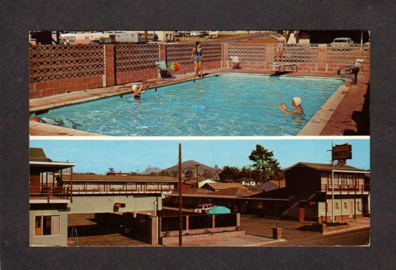 CA Sunset Motel Morro Bay California Postcard Pool