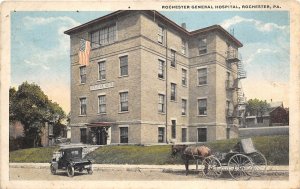 Rochester Pennsylvania 1918 Postcard Rochester General Hospital