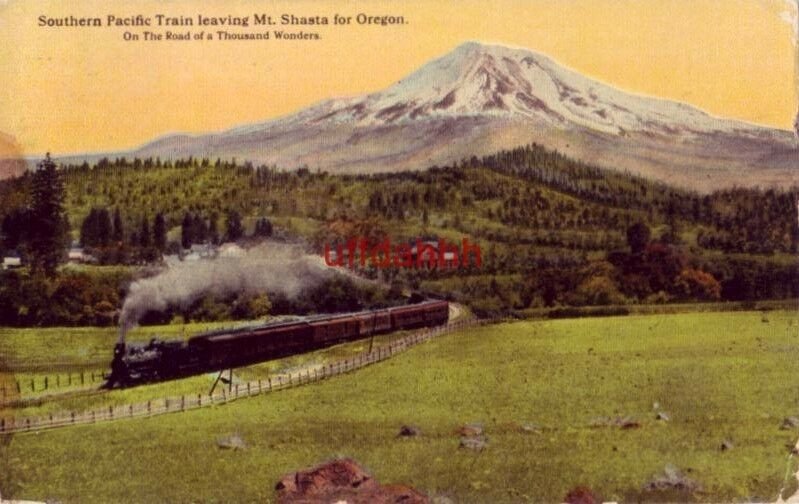 SOUTHERN PACIFIC TRAIN LEAVING MT. SHASTA FOR OREGON 1928