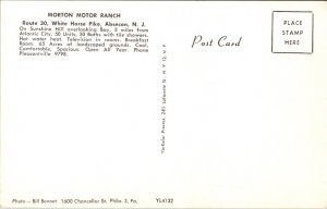 Postcard Morton Motor Ranch Route 30 White Horse Pike in Absecon, New Jersey