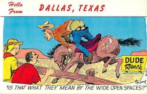 Comic Dude Ranch Hello From Dallas Texas TX