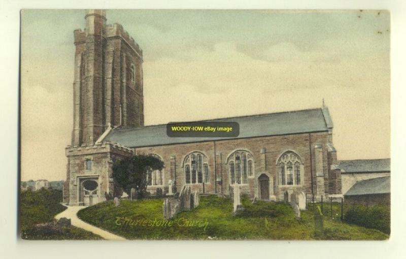 cu1138 - Thurlestone Church , Devon - postcard 