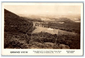 Bedford PA, From Deck Of SS Grand View Point Hotel Vintage RPPC Photo Postcard