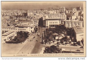 Morocco Casablanca Vue prise de la tour de l'Hotel de Ville Avenue d...