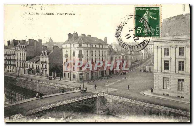 Postcard Old Rennes Place Pasteur