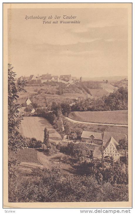 Total Mit Wassermuhle, Rothenburg Ob Der Tauber, Bavaria, Germany, 1900-1910s