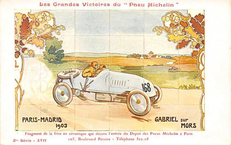 Paris Madrid 1903, Gabriel sur Mors Automobile Racing, Race Car Unused indent...