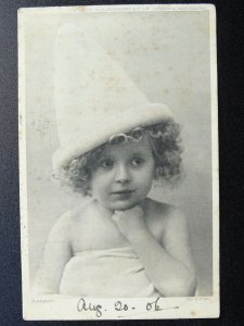 Greeting Postcard Sent to 64 College Road Norwich SAMMY Curly Haired Child c1906