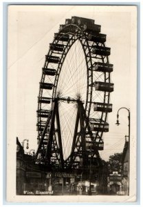 1930 Ferris Wheel Carnival View Vienna Austria RPPC Photo Posted Postcard