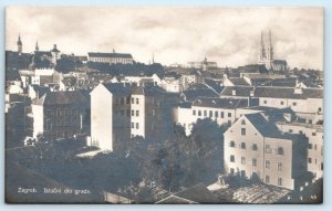 RPPC ZAGREB, CROATIA ~  Eastern Part of City Birdseye  Postcard