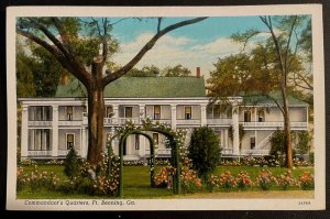 Vintage Postcard 1932 Commandant's Quarters, Fort Benning, Georgia (GA)