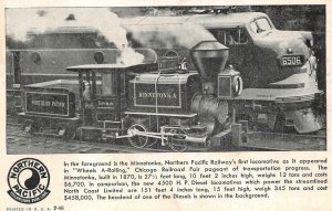 NORTHERN PACIFIC MINNETONKA TRAIN ADVERTISING POSTCARD (c. 1930s)