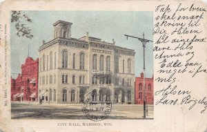 MADISON WISCONSIN~CITY HALL~1905 W G MacFARLANE PUBLISHED  POSTCARD