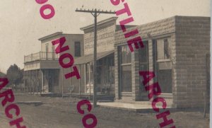 Rose Hill KANSAS RPPC c1910 MAIN STREET Stores nr Wichita Derby Augusta Douglass