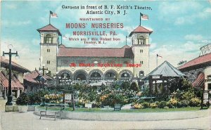 NJ, Atlantic City, New Jersey, Keith's Theatre, Moons' Nurseries Morrisville PA