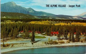 The Alpine Village Jasper Park Alberta AB Pyramid Mountain Vintage Postcard H59