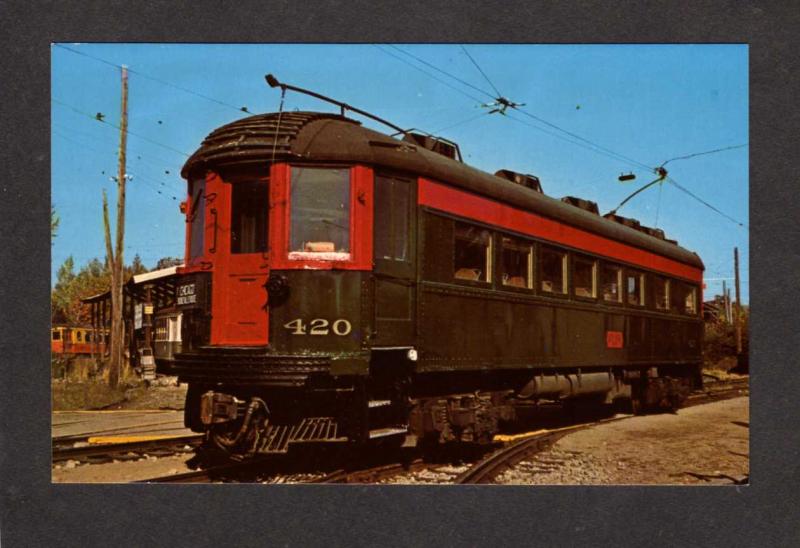 IL Chicago North Shore Milwaukee Railroad Trolley Pullman Car Chicago Illinois