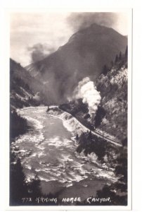 Kicking Horse Canyon BC Canada, Vintage Byron Harmon Real Photo RP Postcard #772