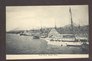 SEATTLE WASHINGTON WATER FRONT SHIPS 1910 VINTAGE POSTCARD