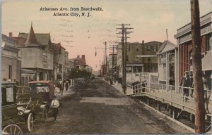 Postcard Arkansas Ave from Boardwalk Atlantic City NJ 1917