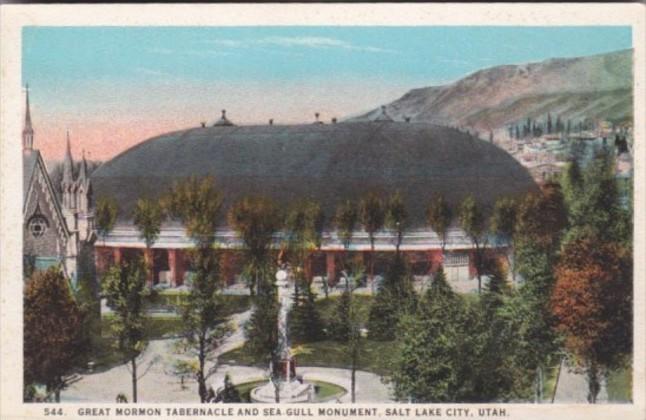 Utah Salt Lake City Great Mormon Tabernacle and Sea Gull Monument