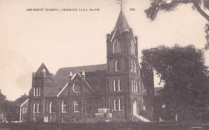 Livermore Falls ME Maine New Methodist Episcopal Church Old Postcard