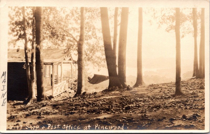 Real Photo Postcard Shop and Post Office at Pinewood, Maine