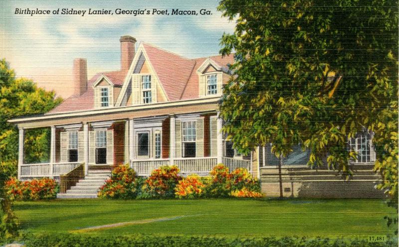 GA - Macon. Birthplace of Sidney Lanier, Poet