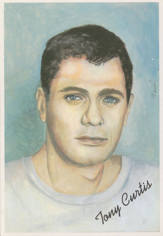 Tony Curtis Film Movie Star Rare Jane Hart Painting Postcard