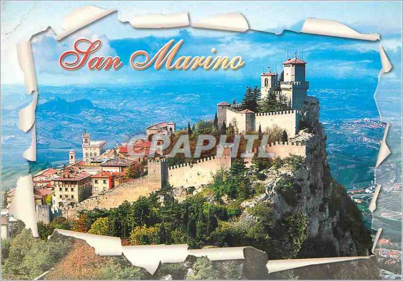 Postcard Modern San Marino First Tower and panorama