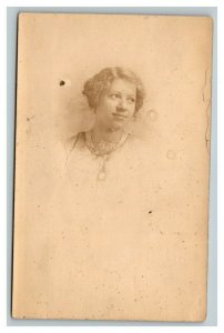 Vintage 1910's RPPC Postcard - Studio Portrait Cute Blonde Woman