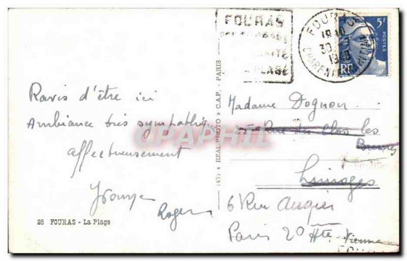 Old Postcard The Beach Fouras