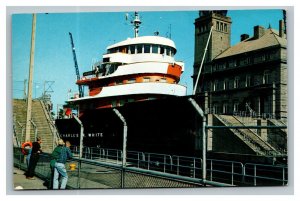 Vintage 1960's Postcard Charles M. White Freighter Soo Locks Sault Ste Marie MI