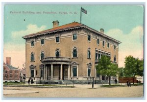 c1910's Federal Building And Post Office Fargo North Dakota ND Antique Postcard