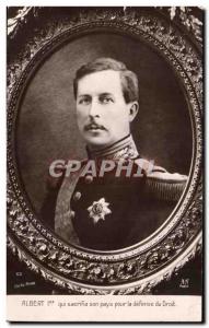 Old Postcard Army 1st King Albert of Belgium