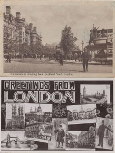 New Scotland Yard WW1 London 2x Rare Old Real Photo Police Postcard s