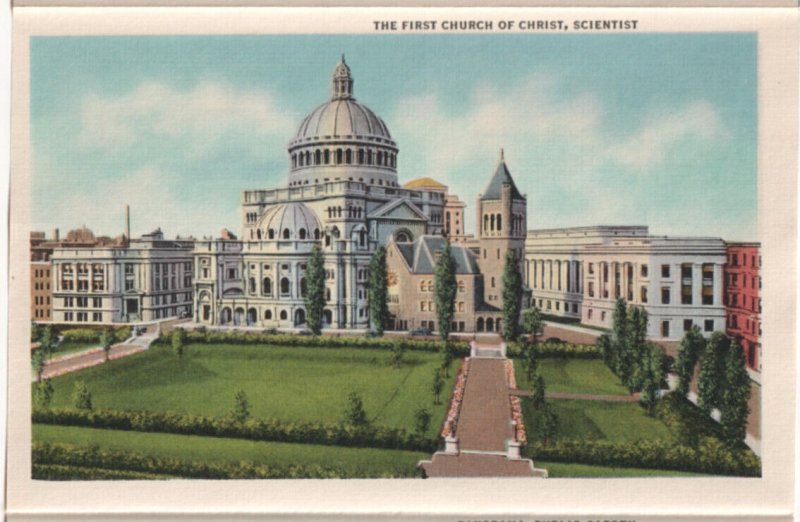 Boston, Massachusetts, Vintage 1937 Linen Folder Postcard, 22 Views