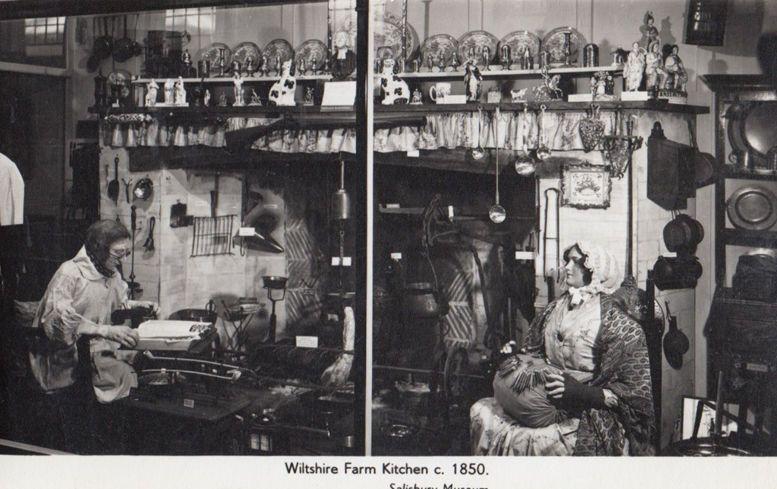 Wiltshire Farm Kitchen Victorian View Rare Farming Postcard