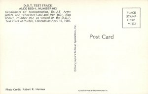 dot test trrack alco rsd-1 number 012 knott locomotive railroad Postcard