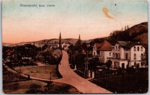 Rheinbrohl Sudl Viertel Rhineland-Palatinate Germany Two Way Roadway Postcard