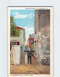 Postcard Treasury Street Narrowest In U.S. St. Augustine Florida USA