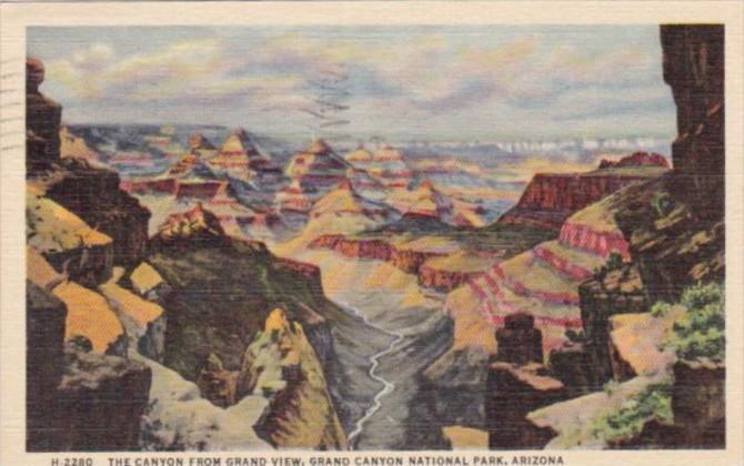 Fred Harvey The Canyon From Grand View Grand Canyon National Park Arizona 195...