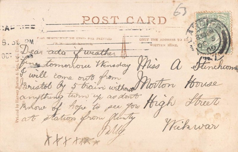 A981 Welsh Costumes - Woman The Cup that Cheers Teapot 1909 RPPC postcard