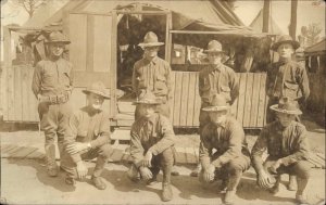 WWI Camp Greene Charlotte NC Army Soldiers Names Home Towns on Back RPPC