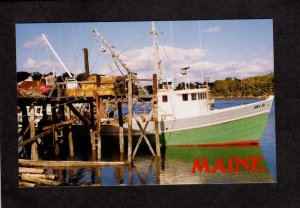 ME Fishing Boat Amy Jo Harbor Pier South Bristol Maine Postcard