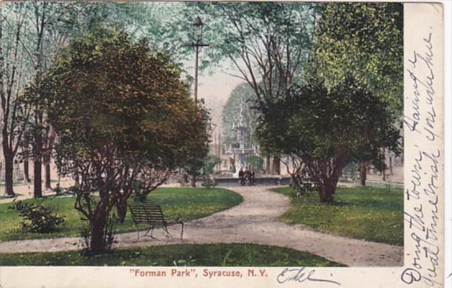 New York Syracuse Scene In Forman Park 1905