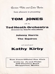 Tom Jones & Kathy Kirby 1967 Live Concert Programme